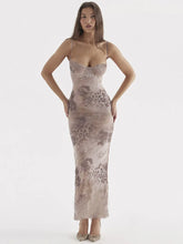 FashionSierra Floral Print Spaghetti Strap Lace-up Split Tank Floral Dress